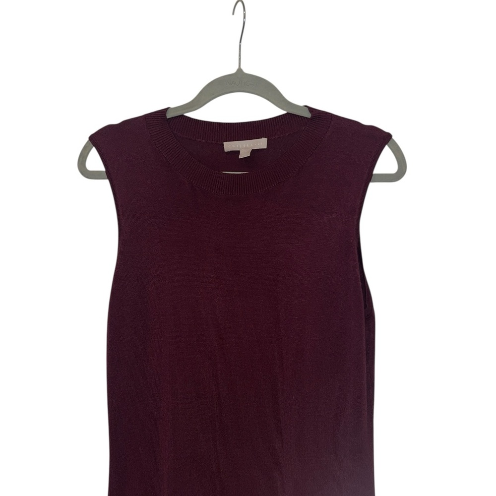 Chelsea28 Burgundy Crewneck Sleeveless Midi Sweater Dress Size - Picture 4 of 9